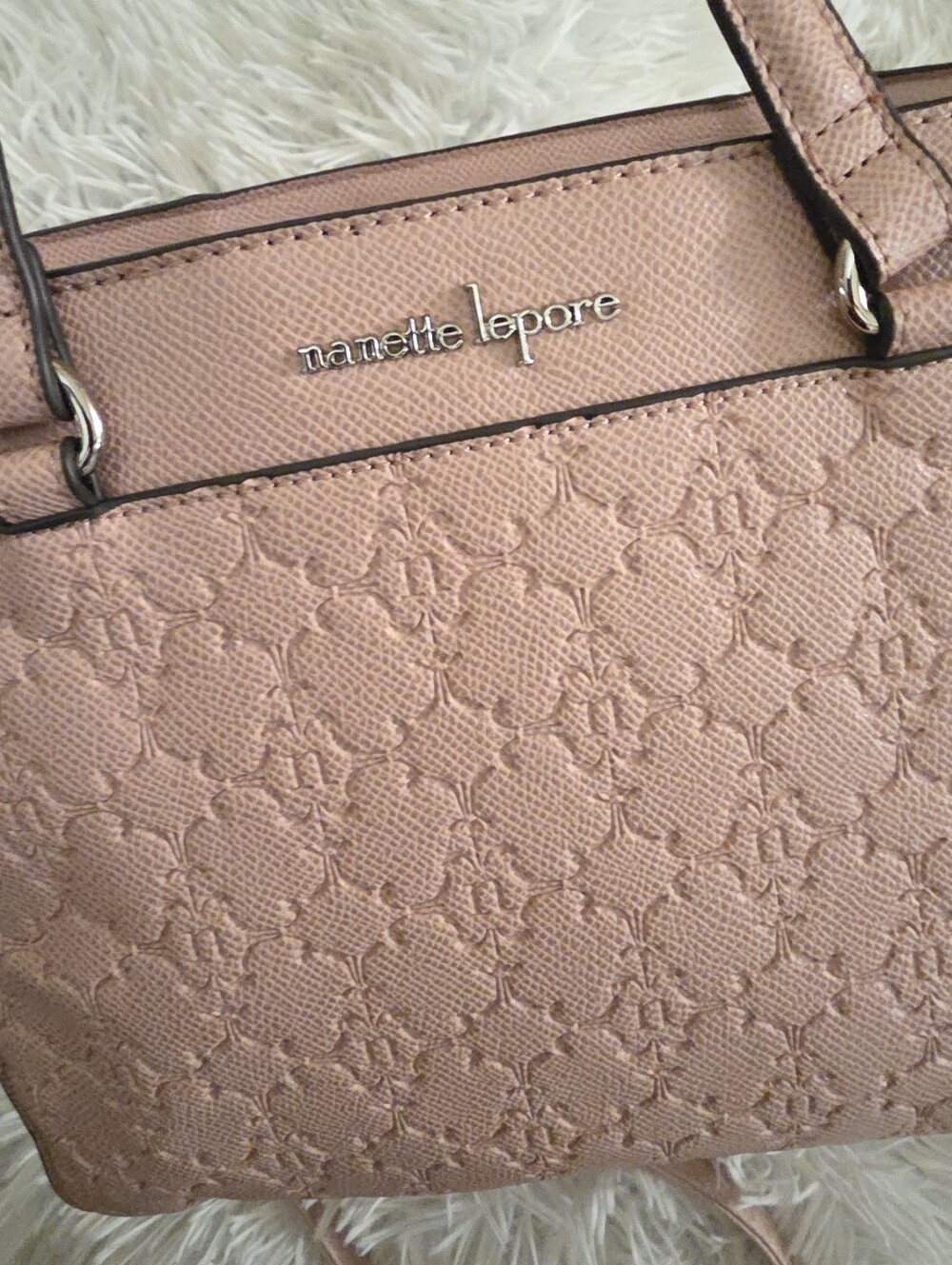 Nanette Lepore Blush Pink Embossed  Satchel/ CROSSBODY